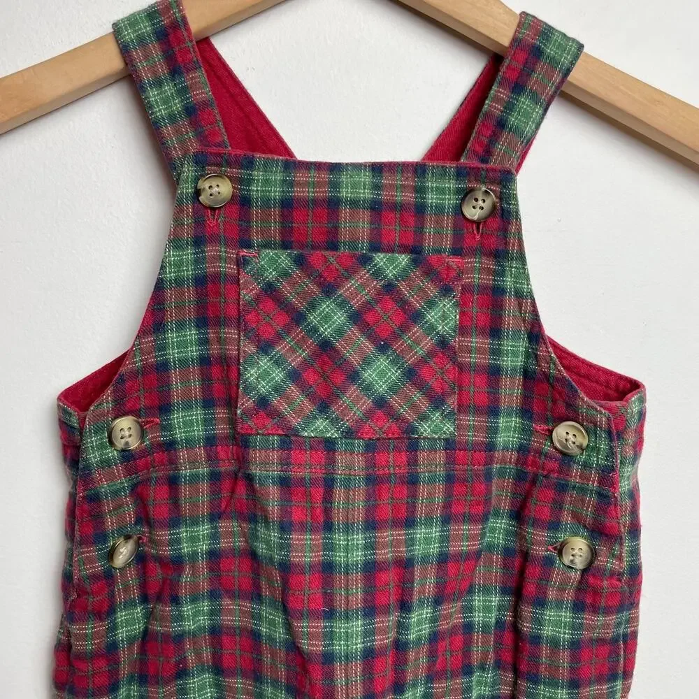 Talbot Kids Plaid Flannel Overalls 18 months Cotton Preppy Cottagecore Holiday
